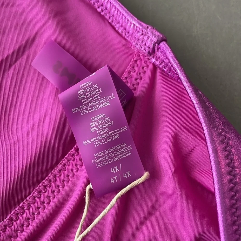 SKIMS NWT Dragon Fruit Metallic Swim Micro Scoop Bikini Top Size 4X